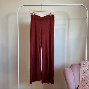 Zara | Red Flare Knit Pants Size S